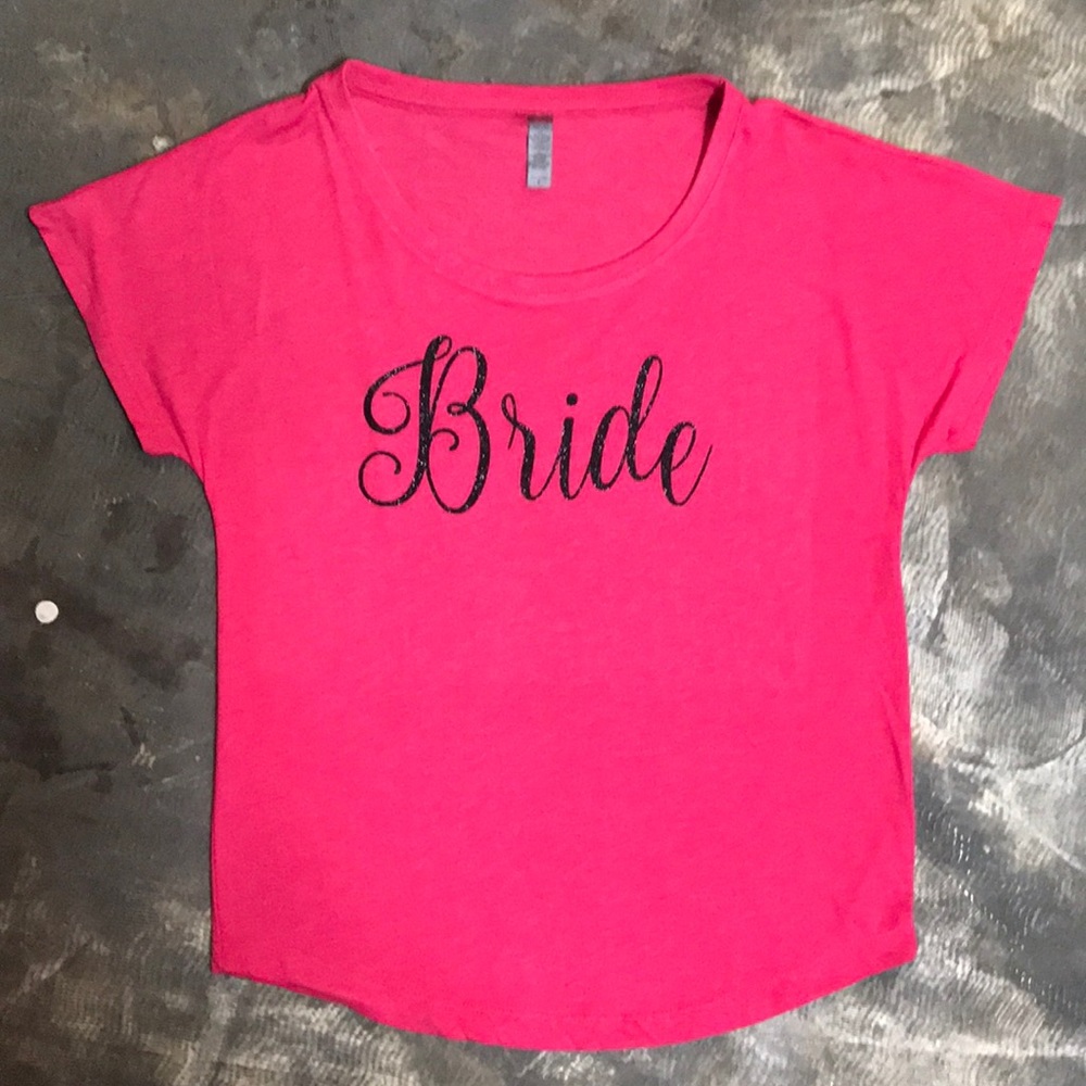 Pink Bride Off the Shoulder Tee